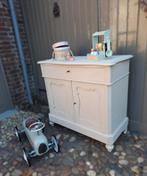 Prachtige sfeervolle Biedermeier commode 1880 "Lovely grey", Ophalen, Voetruimte, Minder dan 50 cm, 100 cm of meer