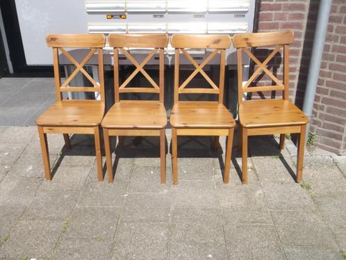 4 eettafel/kamer stoelen INGOLF van Ikea, Huis en Inrichting, Stoelen, Gebruikt, Vier, Hout, Wit, Ophalen