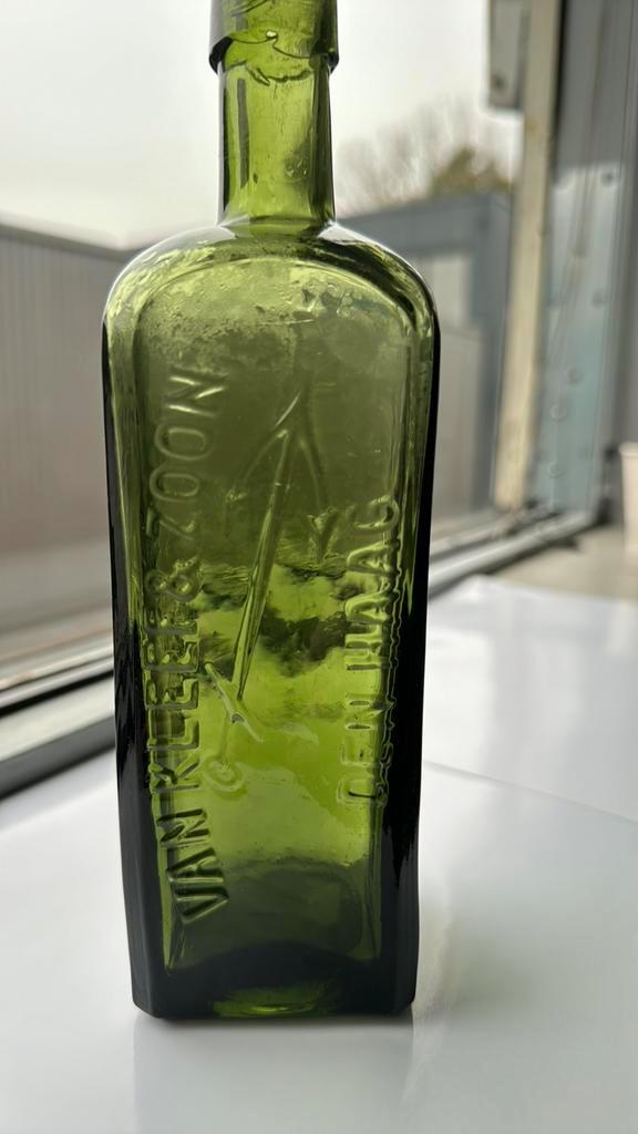 Bodemvondst 1860 fles van kleef & zoon Den Haag, Antiek en Kunst, Antiek | Glas en Kristal, Verzenden