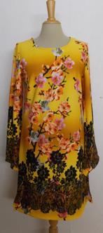 Fleurig bohemien geel bloemenprint jurkje! M, Maat 38/40 (M), Overige kleuren, Verzenden, Zo goed als nieuw