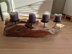 Houten kaarsenhouder, Huis en Inrichting, Bruin, Ophalen of Verzenden, Zo goed als nieuw, Hout