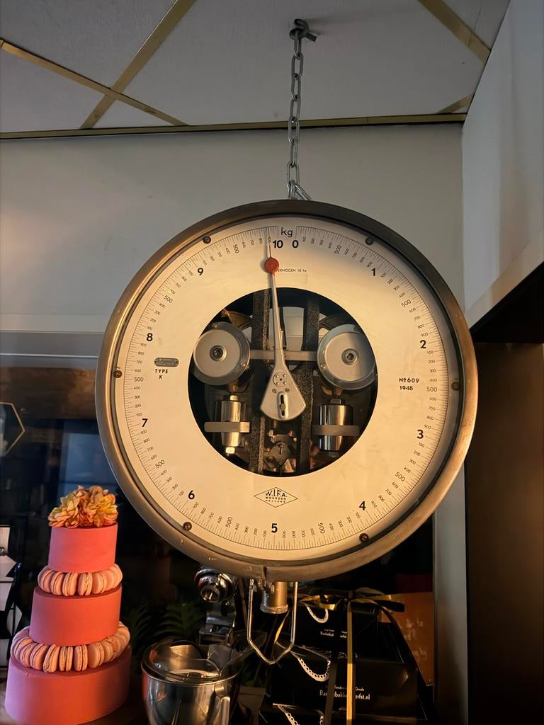 Ouderwetse WIFA Klokweegschaal uit 1948, Witgoed en Apparatuur, Weegschalen, Ophalen, Gebruikt, Winkelweegschaal, 10 tot 50 kg