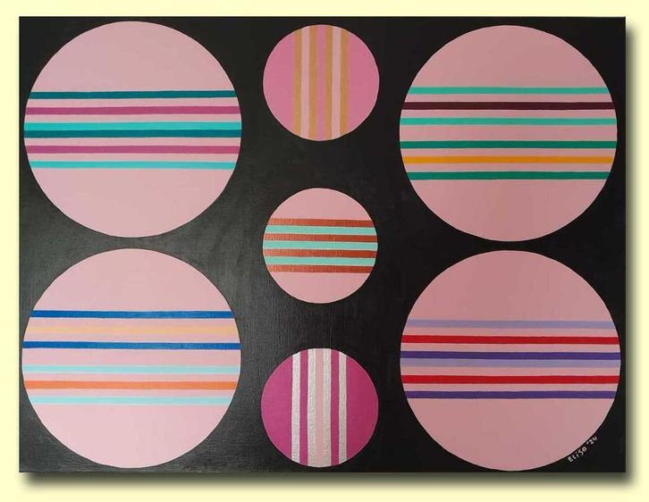 Circle of colors (2), Antiek en Kunst, Kunst | Schilderijen | Abstract, Ophalen