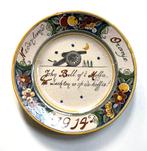 Mobilisatie Nederland John Bull of t Moffie Oranje 1914 bord, Ophalen of Verzenden, Landmacht, Nederland, Kunstobject