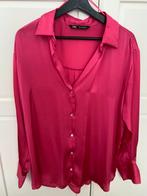 Roze zijdeachtige blouse Zara maat L, Ophalen of Verzenden, Zo goed als nieuw, Maat 38/40 (M), Roze
