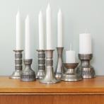 Scandinavische KANDELAREN tin Oslo Metal Noors vintage MCM, Gebruikt, Ophalen of Verzenden, Metaal, Kandelaar