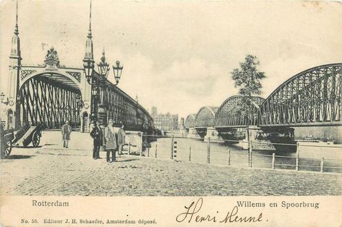 (386-180-037) Rotterdam Willems en Spoorbrug, Verzamelen, Ansichtkaarten | Nederland, Zuid-Holland, Verzenden