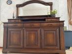 Donker eiken dressoir met spiegel, Huis en Inrichting, Ophalen, Gebruikt, 150 tot 200 cm, Eikenhout