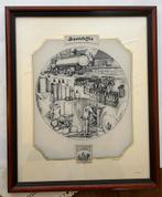 Ingelijste gravure door G. Swaenepoel. Thema ‘Brandstoffen’, Antiek en Kunst, Ophalen of Verzenden