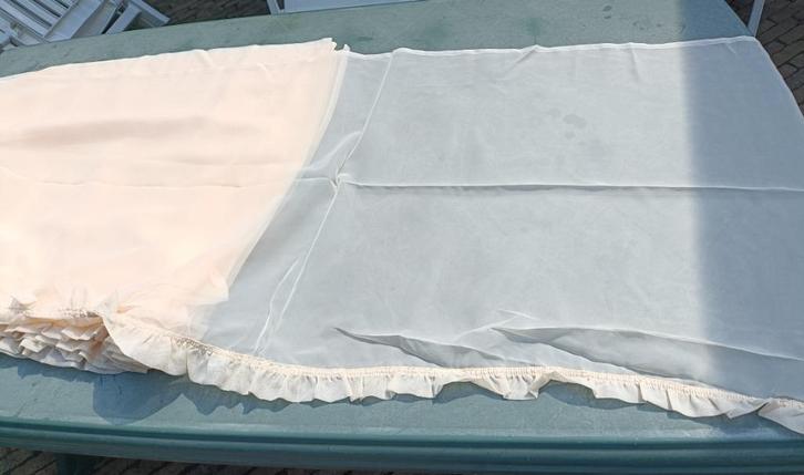 Vintage nieuw vitrage valletje champagne 20 mtr x75 cm (SF24, Huis en Inrichting, Stoffering | Gordijnen en Lamellen, Nieuw, Minder dan 100 cm