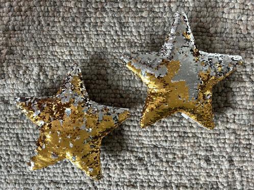 Super leuke H&M home glitter ster kussentjes 2 stuks, Huis en Inrichting, Woonaccessoires | Kussens, Zo goed als nieuw, Overige vormen