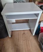 Te koop wit Bureau, Huis en Inrichting, Bureaus, Ophalen, Met wielen, Gebruikt, Bureau