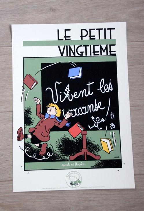 Seriegrafie Quick Flupke Hergé poster Kuifje Tintin, Verzamelen, Stripfiguren, Zo goed als nieuw, Beeldje of Figuurtje, Kuifje