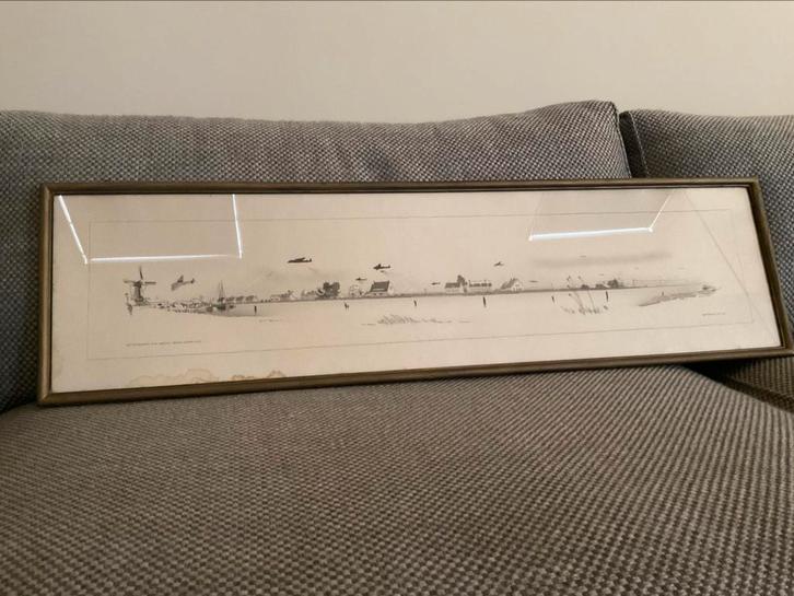 Tekening Voedsel dropping na WWII Rotterdam mei 1945, Verzamelen, Militaria | Tweede Wereldoorlog, Ophalen of Verzenden