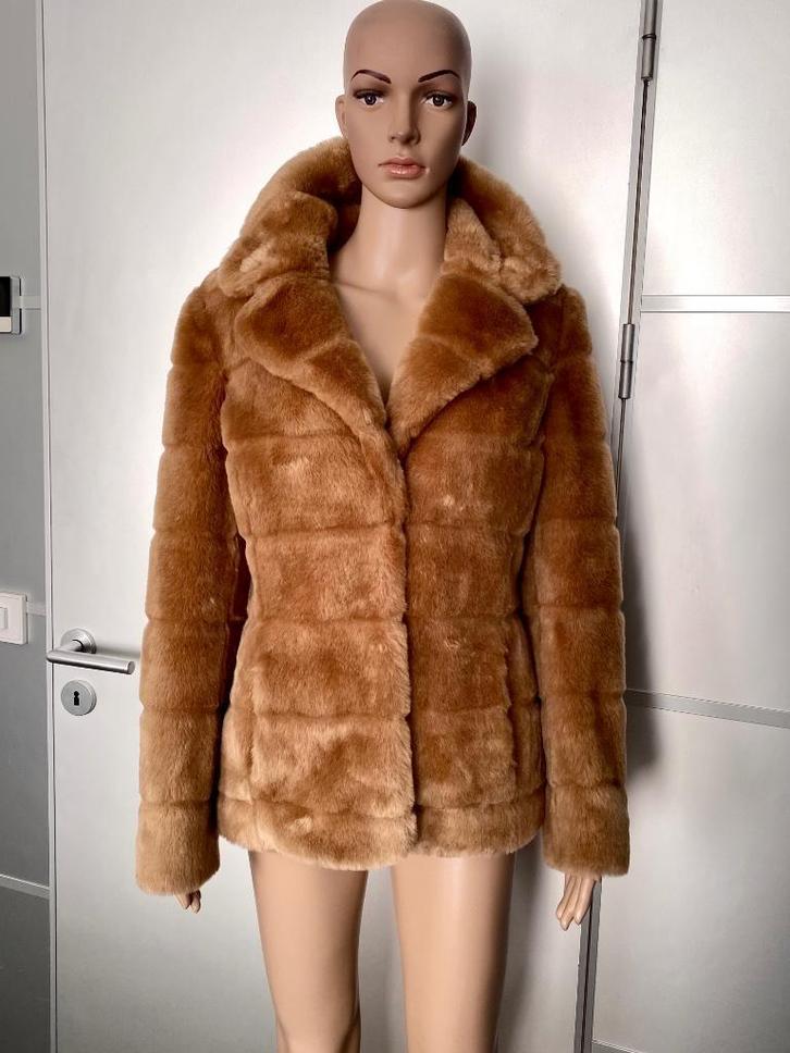 H652 River Woods maat 36=S fake bontjas bont jas winterjas, Kleding | Dames, Jassen | Winter, Zo goed als nieuw, Maat 36 (S), Bruin