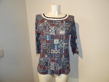 Marccain shirt aparte print koele kleuren combinatie N5 beschikbaar voor biedingen