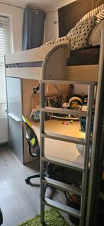 Oerdegelijke stevige hoogslaper met bureau en kast., Gebruikt, Eenpersoons, 160 tot 180 cm, Ophalen of Verzenden