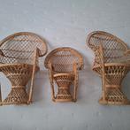 Vintage rotan poppenstoeltjes / plantenstoeltje per stuk, Ophalen of Verzenden