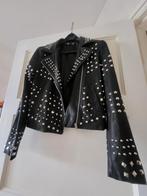 Zwarte Bikerjas met Studs, Zwart, Ophalen of Verzenden, Maat 36 (S), Onbekend