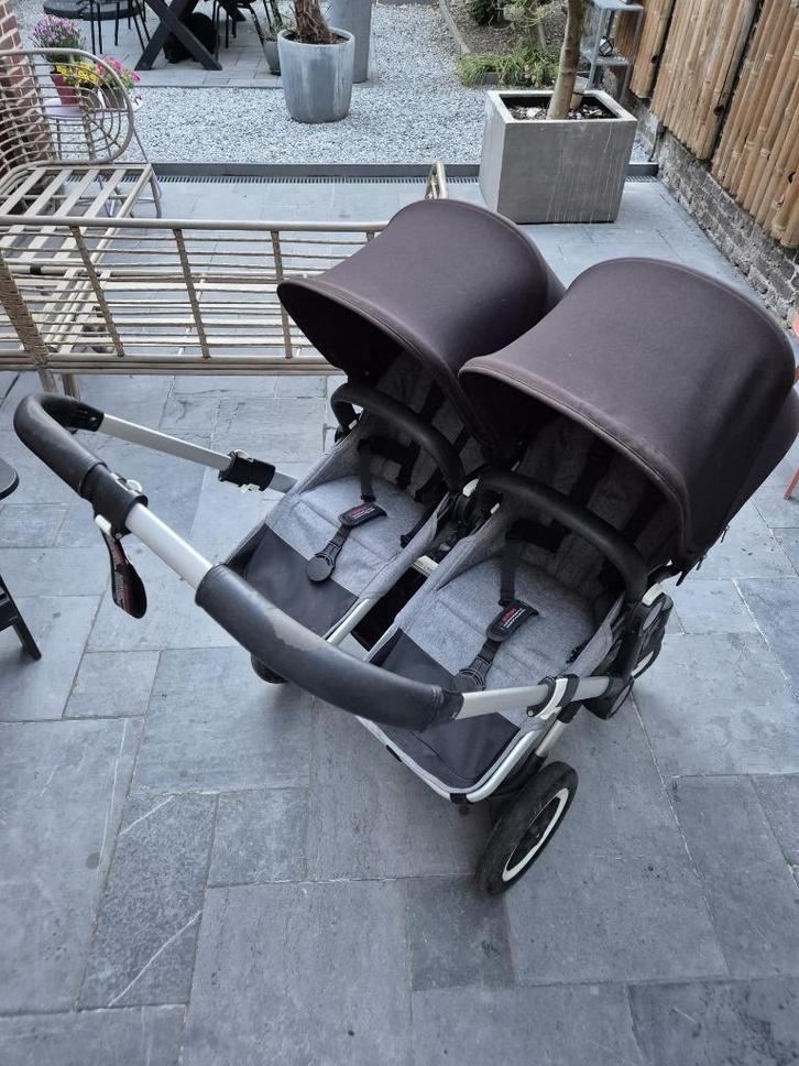Bugaboo Donkey Twin | Grijs/zwart, inclusief accesoires, Kinderen en Baby's, Kinderwagens en Combinaties, Gebruikt, Combiwagen