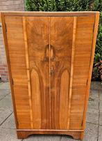 Engelse gepolitoerde kledingkast art deco stijl, walnoot, Antiek en Kunst, Ophalen