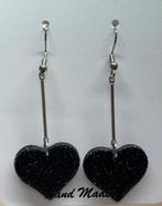 Black glitter oorhangers, Overige materialen, Hangers, Zwart, Nieuw
