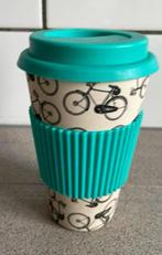 Fantastische coffee to go beker fiets bamboe bamboo, Ophalen of Verzenden, Zo goed als nieuw, Overige stijlen, Kop(pen) en/of Schotel(s)