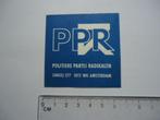 sticker oud PPR politiek radikalen mokum protest partij, Verzamelen, Verzenden, Zo goed als nieuw, Bedrijf of Vereniging