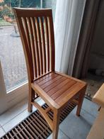 6 eetkamerstoelen teak, Huis en Inrichting, Stoelen, Ophalen, Gebruikt, Bruin, Vijf, Zes of meer stoelen