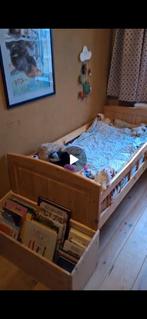 Houten peuterbed bed 150 cm inclusief matras en beddengoed, Kinderen en Baby's, Kinderkamer | Bedden, Ophalen, 140 tot 160 cm