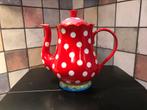 Oilily Douwe Egberts,rode theepot met witte stippen,designed, Overige typen, Ophalen of Verzenden, Zo goed als nieuw, Overige stijlen