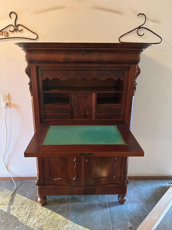 Antieke Biedermeier-secrétaire – Notenhout – 19e eeuw, Antiek en Kunst, Antiek | Meubels | Kasten, Ophalen of Verzenden