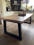 Eiken eettafel 220x100 cm, Ophalen, Gebruikt, Eikenhout, 200 cm of meer