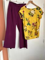 Setje paarse pantalon Sisley en t shirt S/36, Ophalen of Verzenden, Zo goed als nieuw