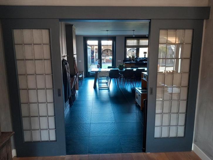 en suite deuren, Doe-het-zelf en Verbouw, Deuren en Horren, Gebruikt, Overige typen, 200 tot 215 cm, Minder dan 80 cm, Glas, Schuifdeur