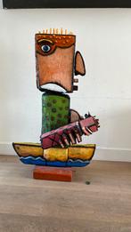 Houten beeld moeder met kind Hans Verschoor, Antiek en Kunst, Kunst | Schilderijen | Modern, Ophalen of Verzenden