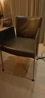 Topform leren eetstoelen antraciet, Ophalen, Gebruikt, Leer, Eén