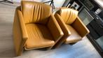 Twee Leolux Fiabo fauteuils, Huis en Inrichting, Fauteuils, Ophalen, Vintage oker, Gebruikt, Minder dan 75 cm