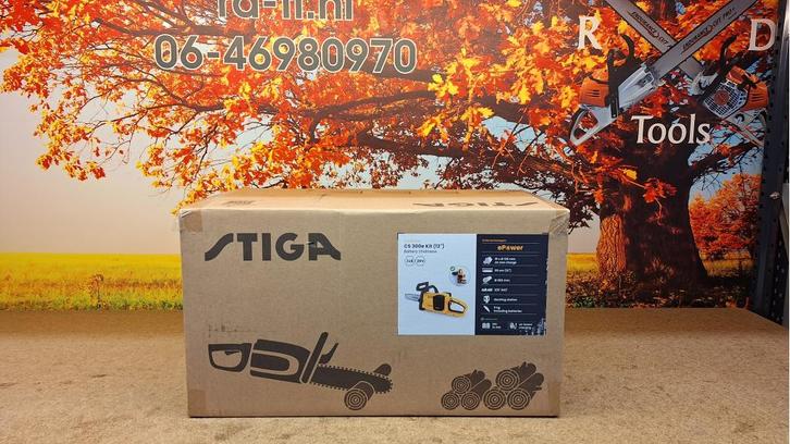 Stiga CS 300 E accu kettingzaag kit, Tuin en Terras, Hand-tuingereedschap, Nieuw, Ophalen of Verzenden