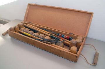 Oud kinder-croquetspel compleet in originele kist