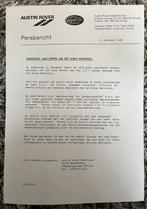 Persbericht overdracht Landrovers, Korps Mariniers, 1986, Verzamelen, Nederland, Boek of Tijdschrift, Marine, Verzenden