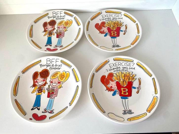 Blond Amsterdam Set van 4 borden friet / patat snack serie, Huis en Inrichting, Keuken | Servies, Zo goed als nieuw, Ophalen of Verzenden