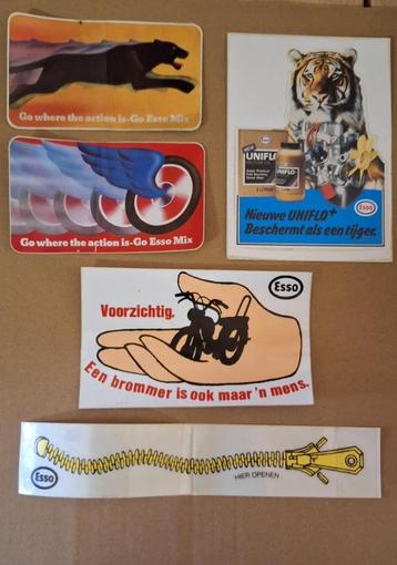 Set met 5 vintage Esso stickers voor 10,-⛽️ beschikbaar voor biedingen