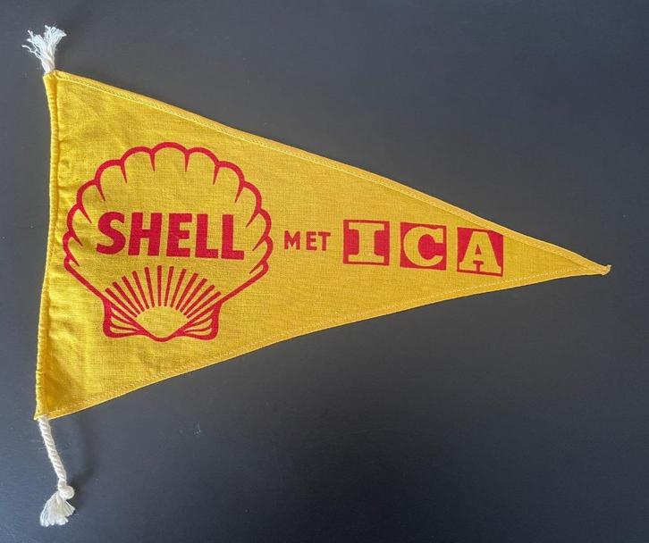 Vintage vaantje Shell met ICA jaren 1950 / 1960, Verzamelen, Automerken, Motoren en Formule 1, Gebruikt, Auto's, Ophalen of Verzenden