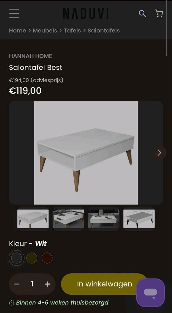 Moderne Salontafel - Best, Huis en Inrichting, Tafels | Salontafels, Zo goed als nieuw, Minder dan 50 cm, 50 tot 100 cm, 50 tot 100 cm