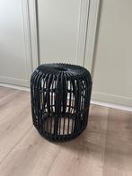 Zwart houten rotan krukje, Ophalen, Zo goed als nieuw, Hout
