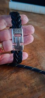 Josh herenarmband leer zwart, Ophalen of Verzenden, Zo goed als nieuw, Zwart, Leer