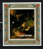 cook isl  pf blok kerst rembrandt religie kunst schillderij, Verzenden, Postfris, Overige thema's