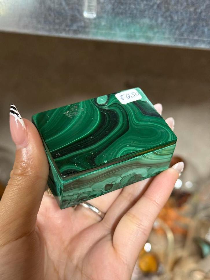 Malachiet Doosje voor Sieraden, Sieraden, Tassen en Uiterlijk, Edelstenen, Gebruikt, Verzenden
