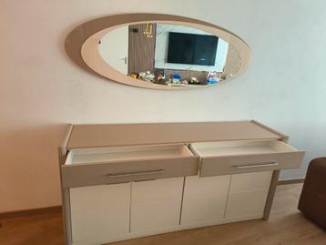 Dressoir met spiegel beige/bruin
